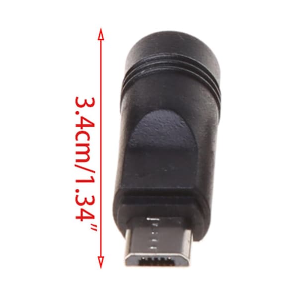 5 st 5,5x2,1 mm Hona Jack till Micro USB Hane Plugg för DC Strömkontakt Adapter