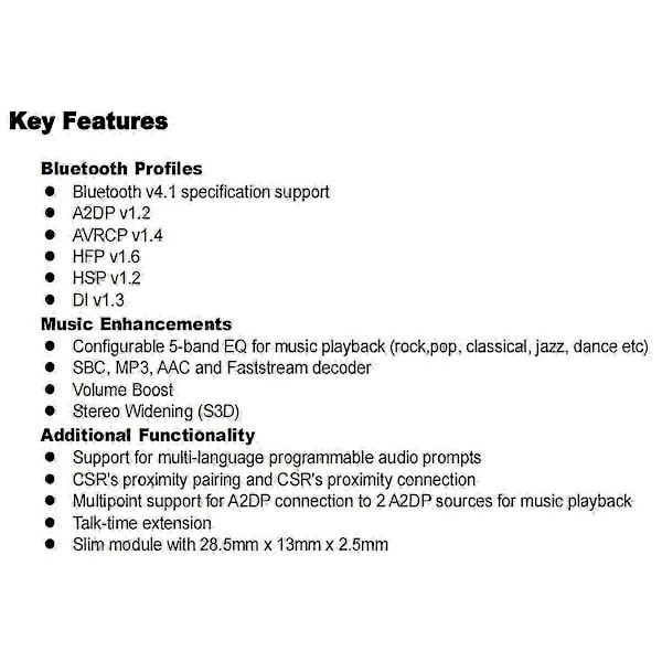 BTM835 Bluetooth Ljudmodul Stöd A2DP AVRCP HFP AAC CSR8635 Chip Stereo Bluetooth Modul