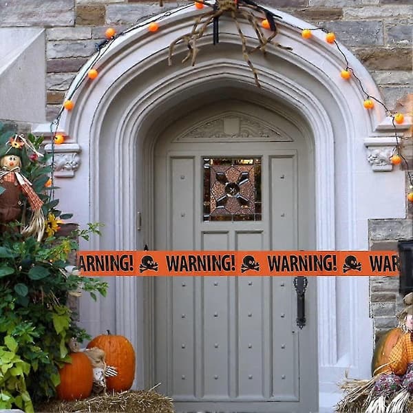 Halloween Varoitusteippikyltit, Oranssit Halloween Varoitusteipit Ovi-Ikkuna Rekvisiitta Vaara Varoitusaitaus Kummitustaloon