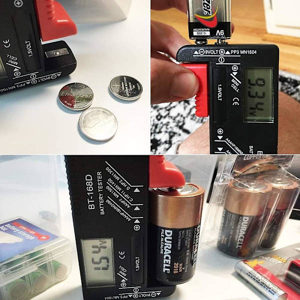 Universal Batteritester, digital batteritester, til AA AAA C D 9V nøglebatterier 1,5V batterispændingstester superma