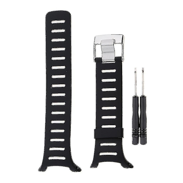 Gummiklokkereimer for Suunto T1 T1c T3 T3c T3d T4c T4d Svart