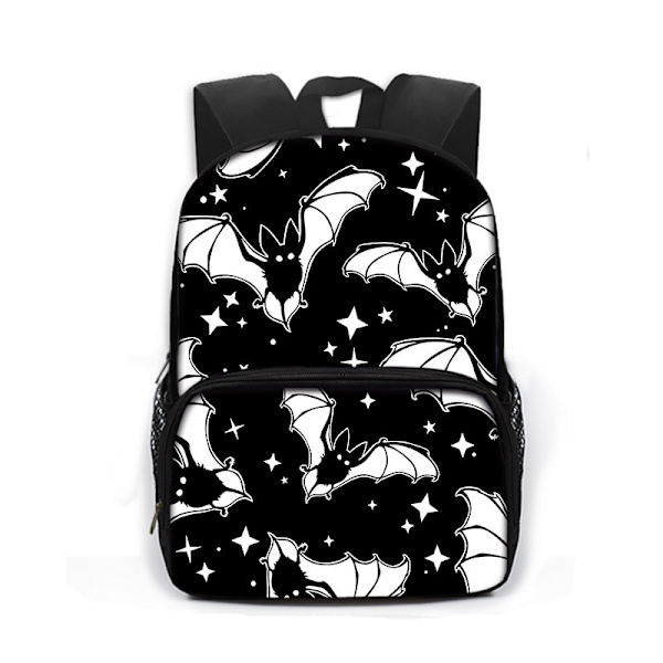 Gothic Bat Ghost Vampire Printing Skoletasker til børn Drenge Piger Laptop Rygsække Børnehave Skoletaske Bogtasker Gave style 9