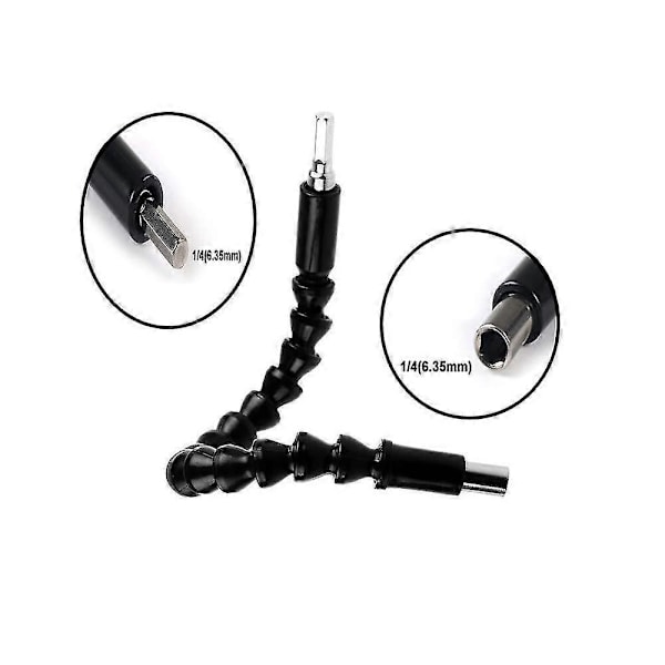 295 mm Fleksibel Forlænger Forstærket Blød Boremaskine Elektrisk Skruetrækker Bitsæt med 10 Hex Bits og Bits (5 mm - 13 mm)
