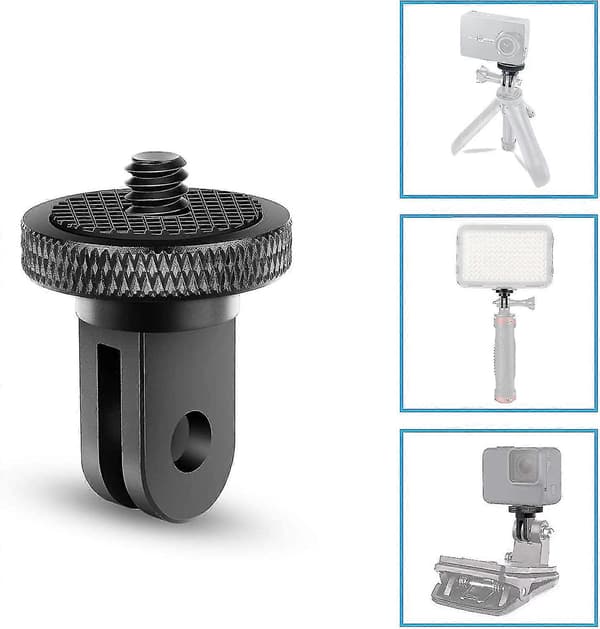Tripod Adapter Kamera Mount Tilbehør Aluminium Adapter Montering Kameraer Til For Gopro Mount Og Andre Actionkameraer (2 Styk, Sort)