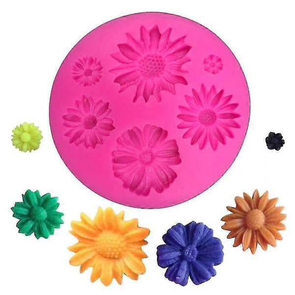 Bageforme Blomsterform Fødevaregodkendt Silikone Fleksible Kage Chokoladeforme til Hjemmet-ZZY