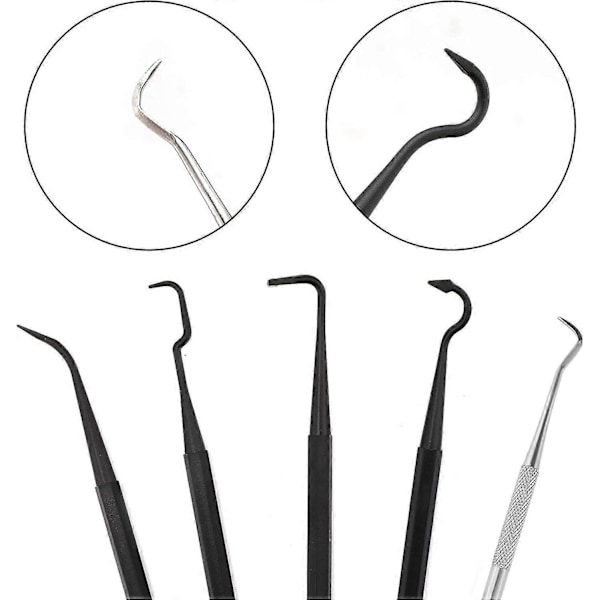 9 Deler Mini Wirebørste- og Plukkesett, Dobbeltsidig Messing, Kobber og Nylon Stålbørste og Polymer Metallplukkere for Rengjøring av Sveiseslagg og Rust A