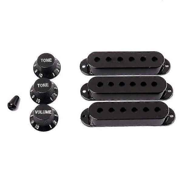 3 stk. Holdbart Guitar Pickup Cover Volume Tone Knapper Switch Tip Dele Sæt, sort