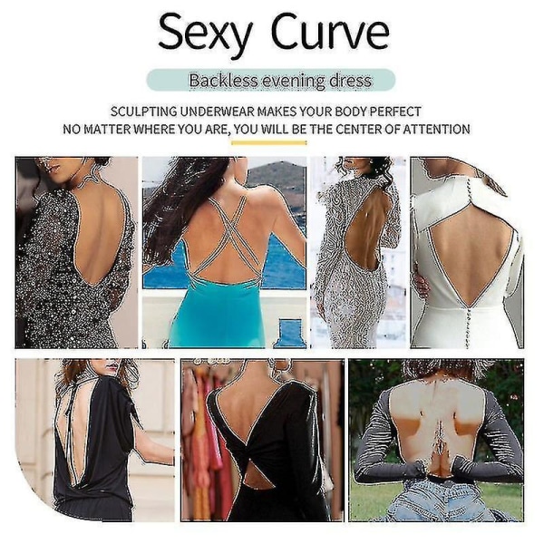 Tflycq Naisten syvä V-pääntie Body Shaper Olkaimeton Selkänojaton Body Shapewear U Upeat Saumattomat Stringit Täys Bodysuits Coffee S(32)