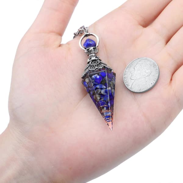 Chakra Kristall Pendel Hexagonal Reiki Healing Kristallpunkter Ädelsten Pendel För Spådom