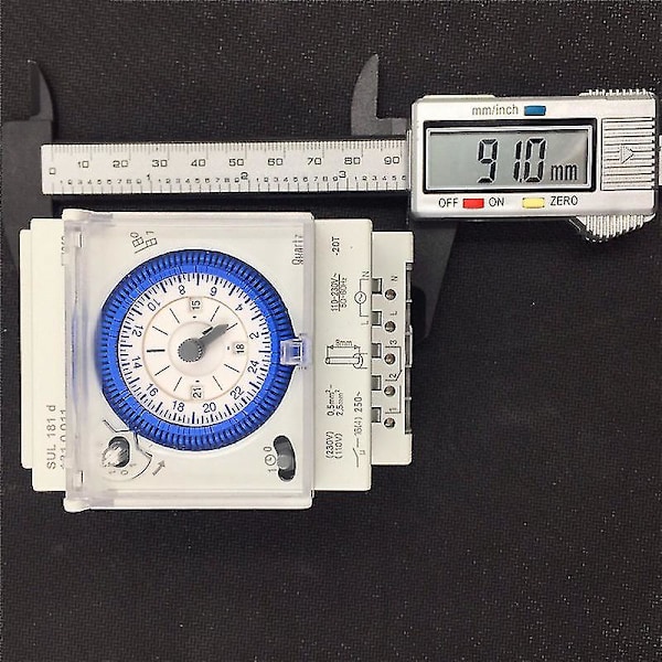 Analog Mekanisk Timer Bryter 110v-220v 24 Timer Daglig Programmerbar 15min Innstilling Tidsbryter Rela
