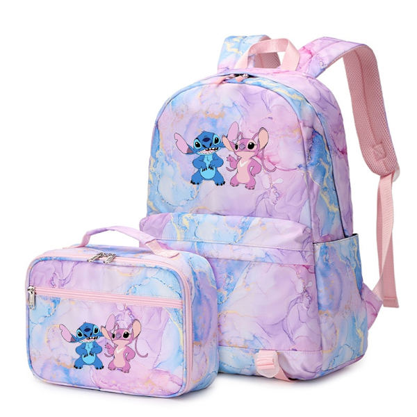 2 kpl Disney Lilo Stitch Multi Pocket -reppu lounaskassirepulla style 13