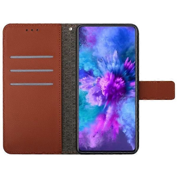 HT06 Kompatibelt Fodral För Oppo A60 PU Läder Rombmönster Ställfunktion Telefonskal Brown