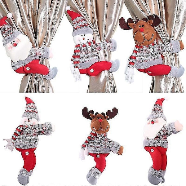 Juldekorationer Gardintillbehör Dörrgardin Knapp Jul Fönsterscen Layout Tecknad Docka Knapp 1 Röd bd