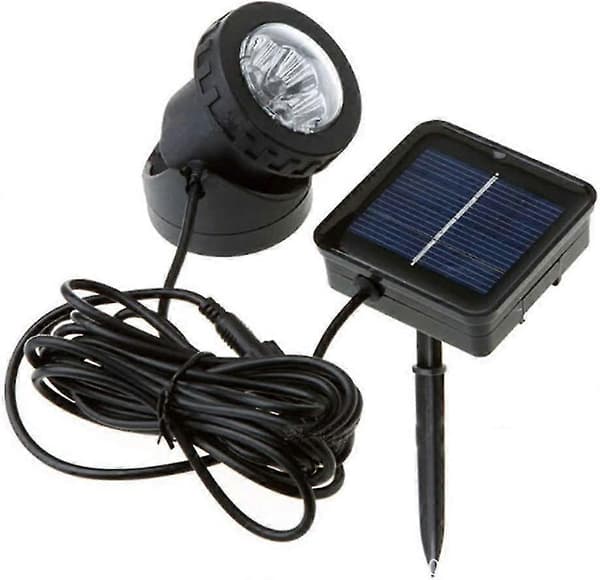 Solar Pool Light, Vanntett Dykkelys 6 Led Solar Flomlys - Varm Hvit