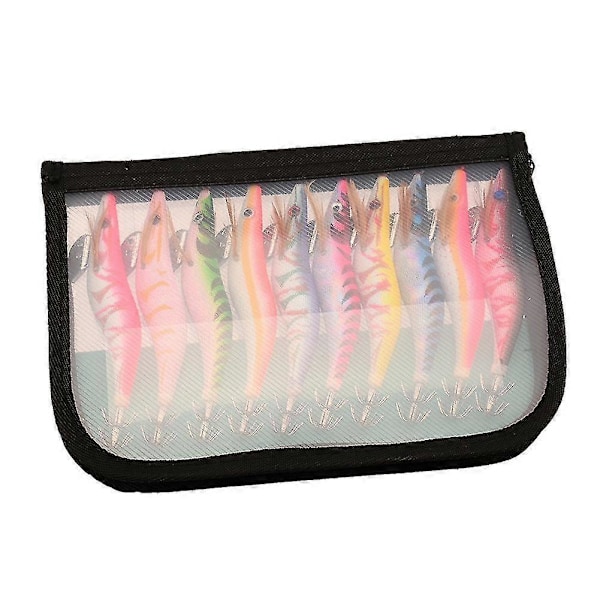 10 st 13,5 cm 21,5 g Fiskedrag Set Bläckfiskjiggar 3,5 Krok Träkräfta Konstgjorda Beten Träkräfta