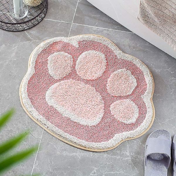 Tflycq 19,6" X 24,4" Cat Paw kylpymatto Kylpyhuonematto Kylpymatto Liukumaton Pehmeä Suihkumatto Pehmeä mikrokuitu vettä imevä Paksu Shaggy Lattiamatot, Kone Pink