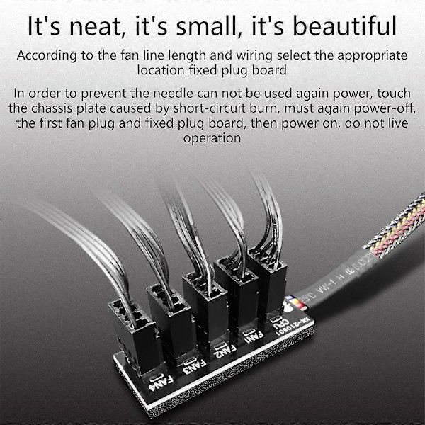 Chassis Blæser Hub CPU Køling 5 Port 4 Pin PWM Controller Multiple Punkter+Kabel