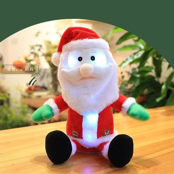 Christmas Led Santa Claus Toy ,sång Dans Inspelning Elektrisk leksak , xmas Musikalisk presentdekor