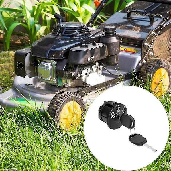 Tändningslås för åkgräsklippare med nyckel, gräsklipparknapp, Plug-&-Play, lätt att installera för de flesta gräsklippare