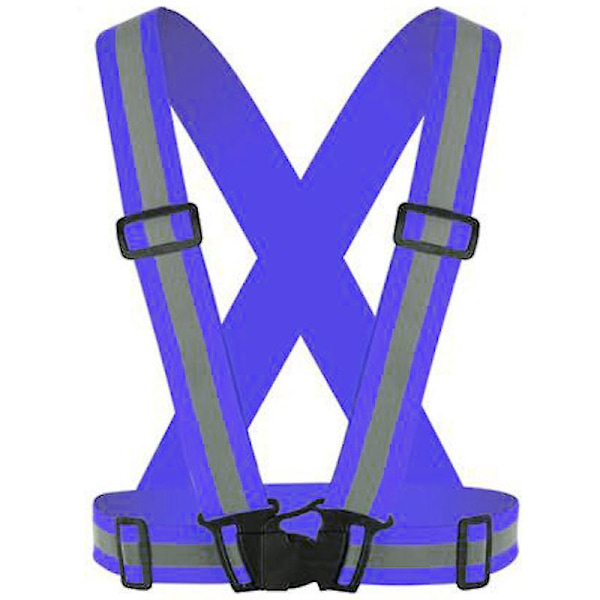 Hi Viz Vis Vest Night turvavyö Näkyvyys heijastava liivin hihna juoksuhihna Blue