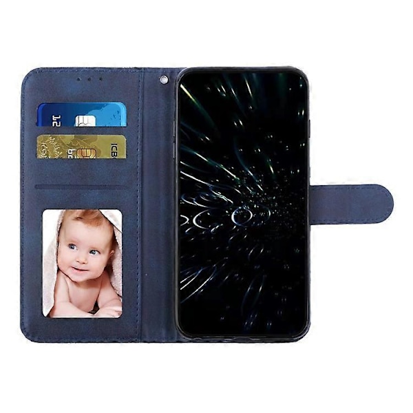 Kompatibelt fodral för Oppo A3x 4G / 5G (Indien) / A3 4G / 5G / A40 4G / A60 5G Ställ Flip Skyddande Läder Telefonskal Azure