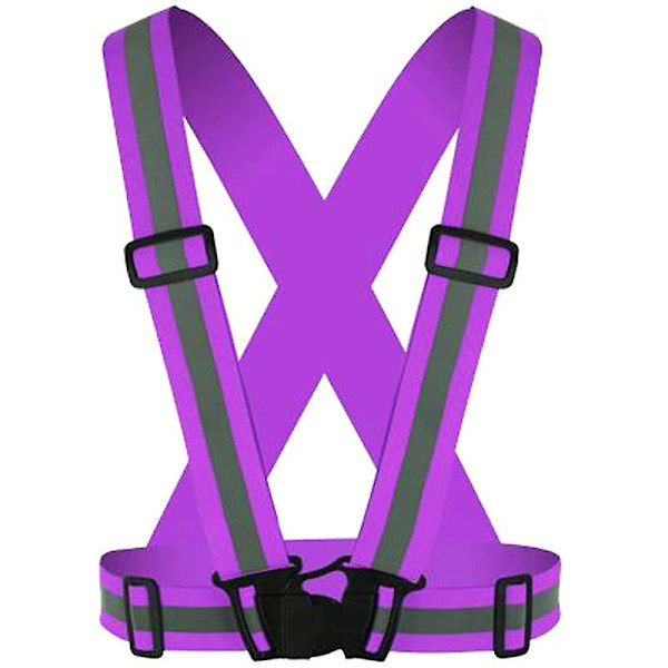 Hi Viz Vis Vest Night turvavyö Näkyvyys heijastava liivin hihna juoksuhihna Purple