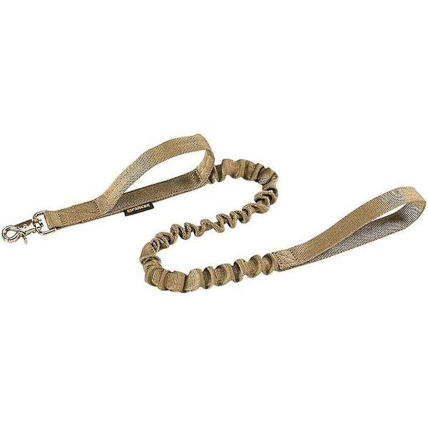 Militær Bungee Hundebånd Elastisk Tau med 2 Polstrede Kontrollhåndtak for Mellomstore og Små Hunder (coyote Brown)
