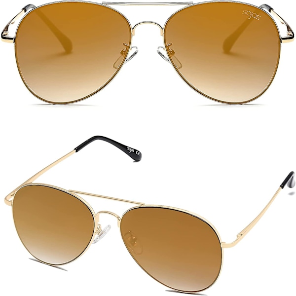 Ubiuo Klassiset Aviator-aurinkolasit naisille ja miehille, vintage retro metallikehykset Sj1030