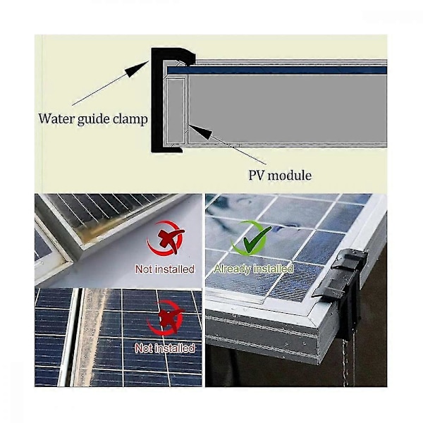 16 stk. 35 mm solpanel vanddrænclips, PV-modulclips dræner fotovoltaisk panel vand DNH