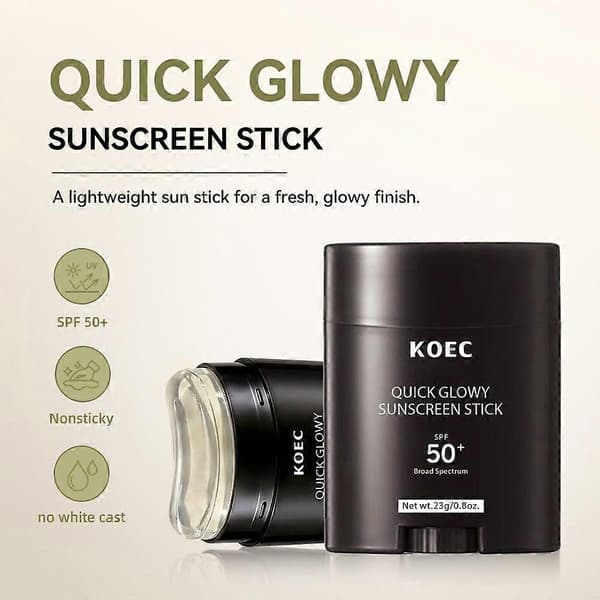 Centella Asiatica Aloe Extract Solskyddsstift SPF50+, Vridbart Bärbart Transparent Dagligt Utomhussolskyddsstift 23g 3pcs
