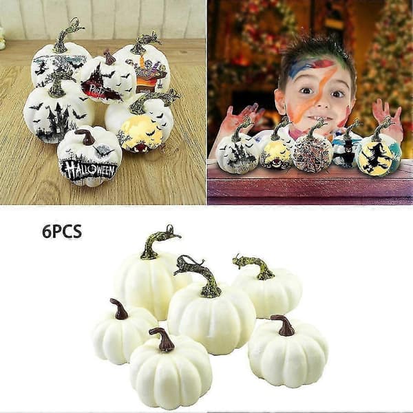 6 stk Kunstig Skum DIY Graffiti Gresskar Halloween Fest Hjem Hage Dekorasjon-ZZY