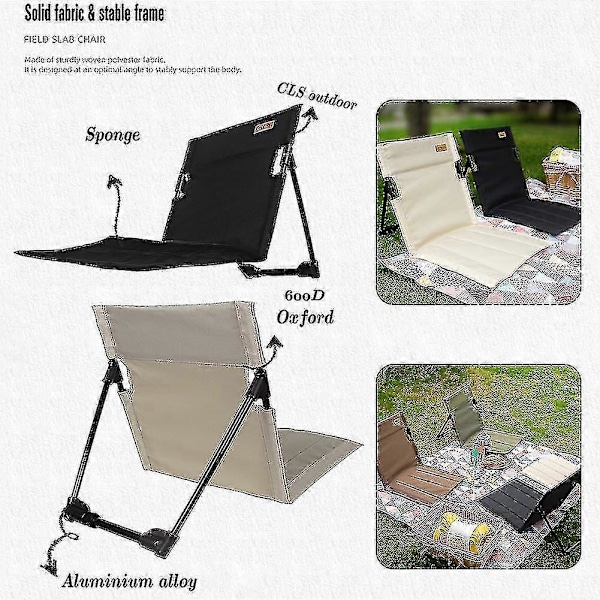 Fällbar ryggstol med legeringsställ, stabil, lättjusterbar sits för strandpicknick-ZZY