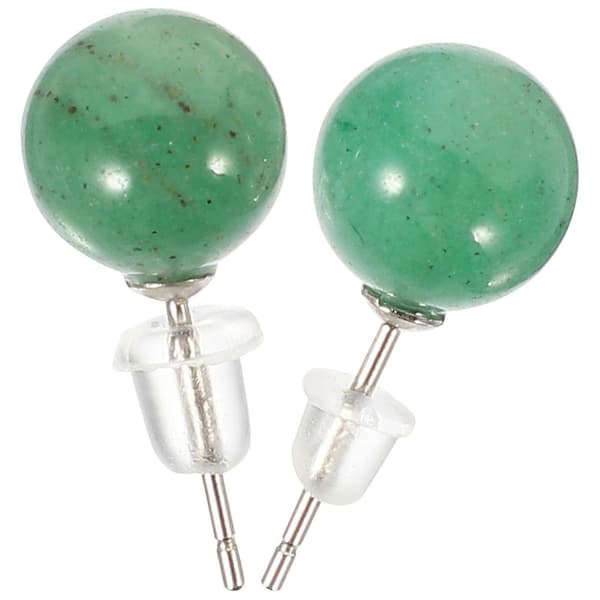 Ørestikker til kvinder S925 Sølv Bryllup 8mm Jade Dekor Ørepynt 1 Par