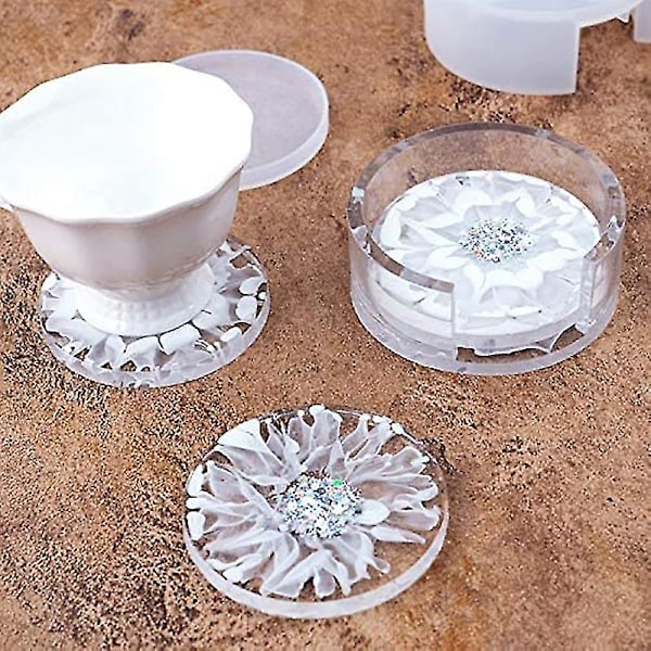 Silikone Brikforme til Resin Støbning, Epoxy Resin Brikforme Sæt Inklusive 8 Stk. Brikker Og