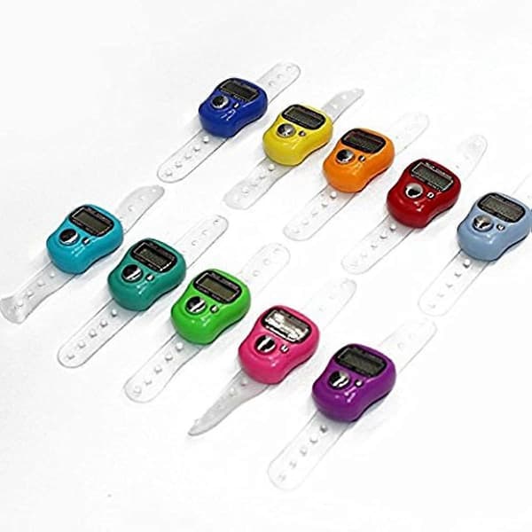 Nullstillbar 5-sifret LCD Elektronisk Finger Teller Håndteller (Blandet farge)