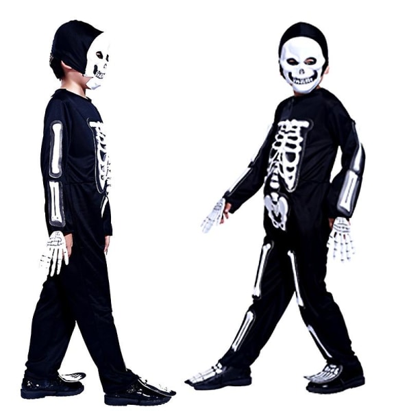 Cosplay Maskerad Fest Halloween Kostym Eva Skeleton Mask Mänskligt skelett Spöke Kläder Barn Terror Kostym A02 XL