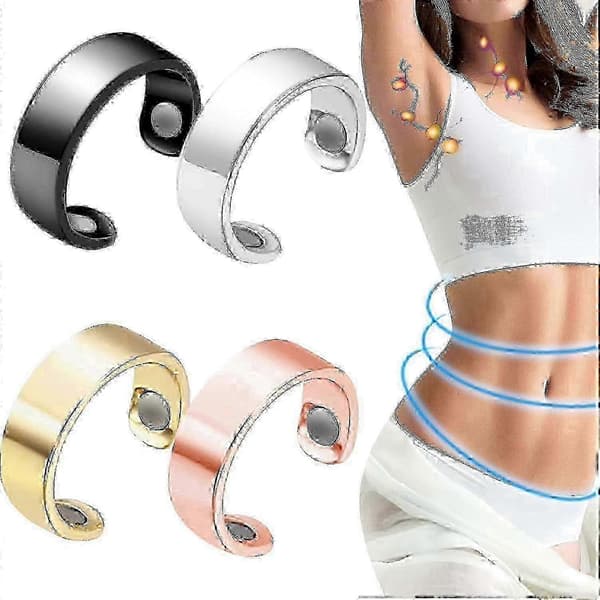 Lymfedrenasjering, 4 stk. Lymfedrenasje Terapeutisk Magnetisk Ring, Smertelindring Reduserer Tretthet
