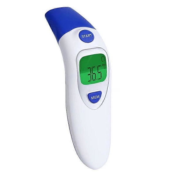 4-i-1 Multifunktionell Infraröd Termometer, 1 Sekunds Mätning, 20 Minnesfunktioner, Högtemperaturlarm för Barn, Vuxna och Föremål