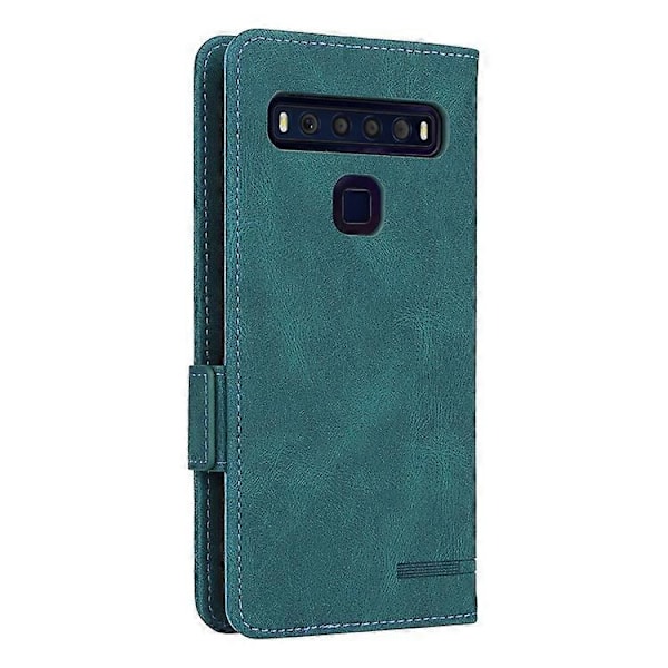 Kompatibelt för TCL 10L/10 Lite Hårdvarudesign Ställ Magnetisk Stängning Läder Mobiltelefonfodral Skydd med Plånbok Blue