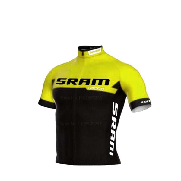 SRAM Racing Cykeltröja Set 2023 Man Sommar MTB Race Cykelkläder Kortärmad Ropa Ciclismo Outdoor Riding Bike Uniform Sky Blue XXL