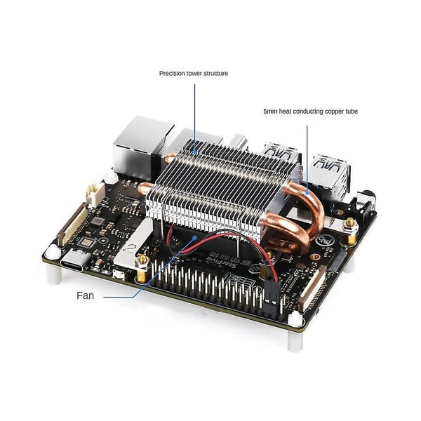 For Visionfive2 CPU Tårnkjøler Vifte U-formet Kobberrør CPU Kjølevifte