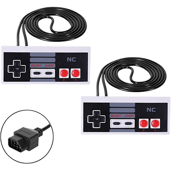 Klassiske NES-kontrollere for NES 8-bitts underholdningssystemkonsollkontrollpanel (2 stk)