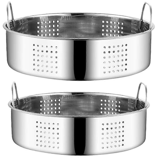 Ångkorg för mat Jämn uppvärmning Snabb ångning Silver 27X27X6.3CM 2st