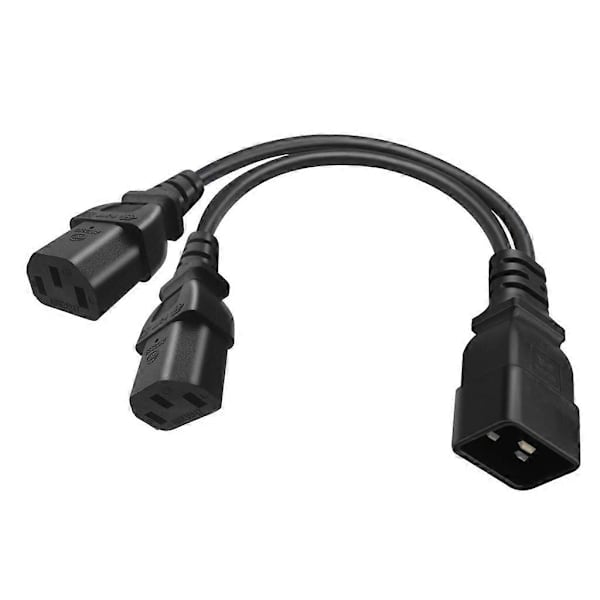 C20 til 2x C13 Y-splitter adapter forlængerstrømkabel PDU UPS 32cm