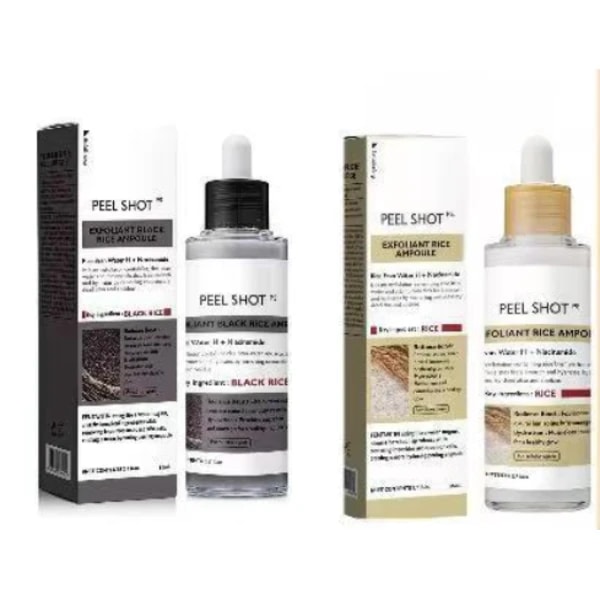 2 stk. PEEL SHOT GLOW EXFOLIANT RIS AMPOLL (HVID RIS/SORT RIS)