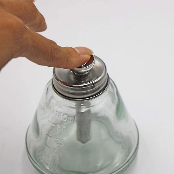 180 ml Push Down Pumpe Dispenser Glasflaske Låsbar Pumpe Dispenser Flaske Push Down Manicure Til Neglelak Makeupfjerner