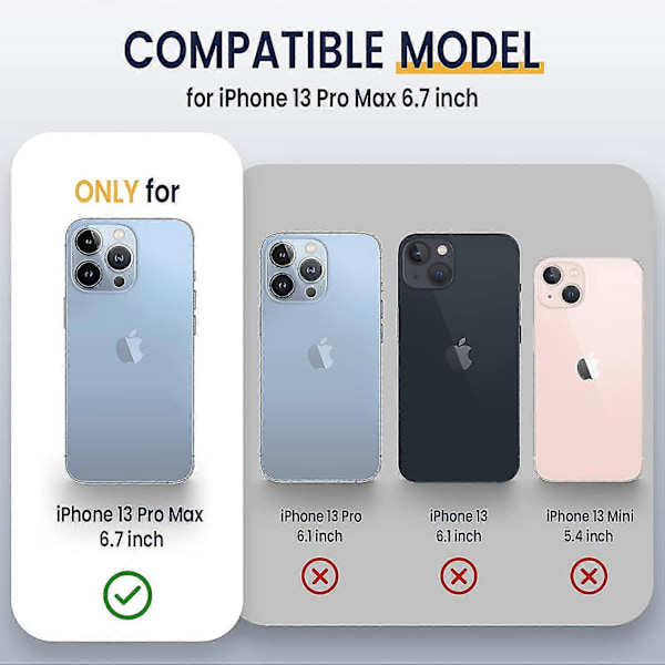 Militärklass Stöttåligt Kraftigt Skyddsfodral med Magnetisk Bilhållare för iPhone 13 Pro Max 6.7 Mörkgrön