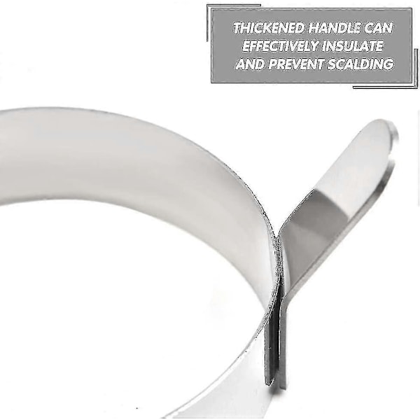 4 stk Eggringer i rustfritt stål 9cm Stekte eggformer Rustfritt stål Non-stick