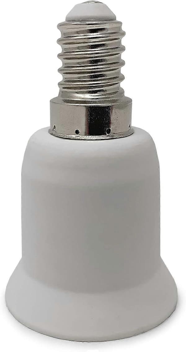 3-pack Lampfotadapter - Vit - E14-sockel till E27-sockel - Sockeladapter för lågenergi halogen LED-lampor
