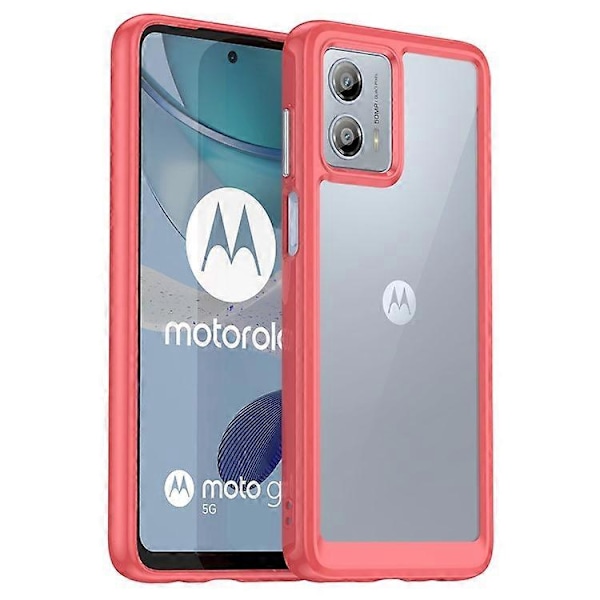 Yhteensopiva Motorola Moto G53 5G -puhelimen kuori naarmuuntumista estävä TPU + akryylipuhelinkotelo Red